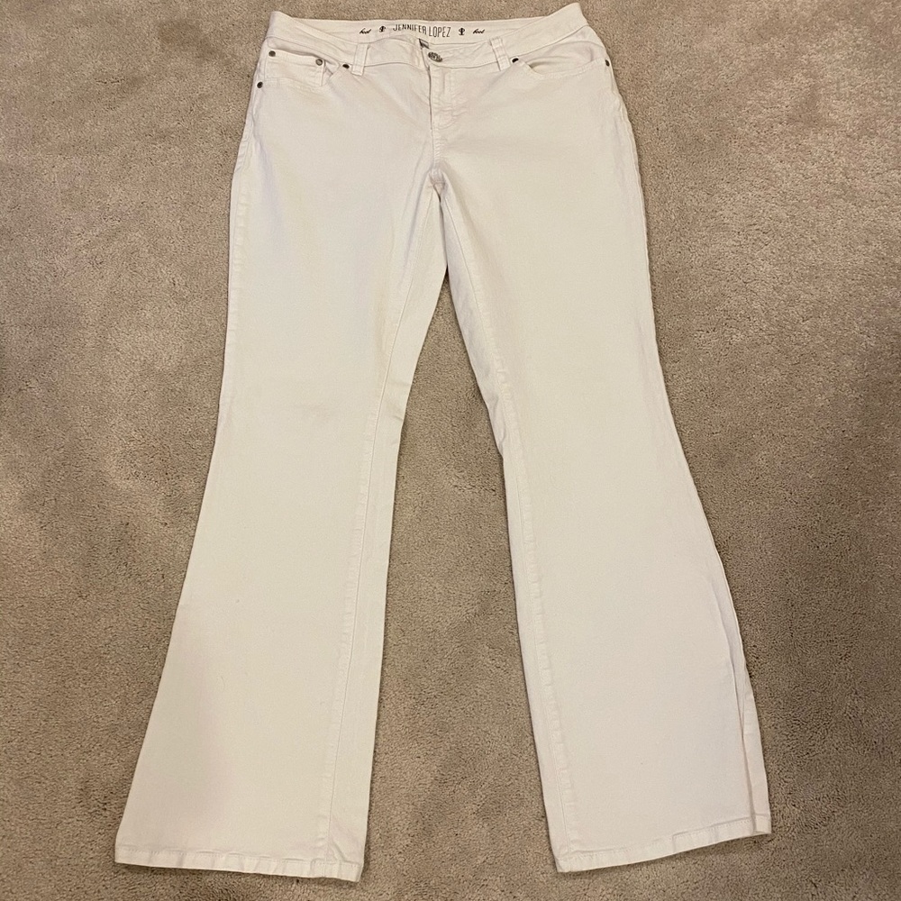 Jennifer Lopez Bootcut White Jeans size 10